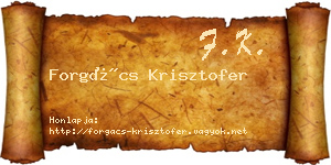Forgács Krisztofer névjegykártya