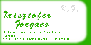 krisztofer forgacs business card