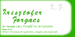 krisztofer forgacs business card